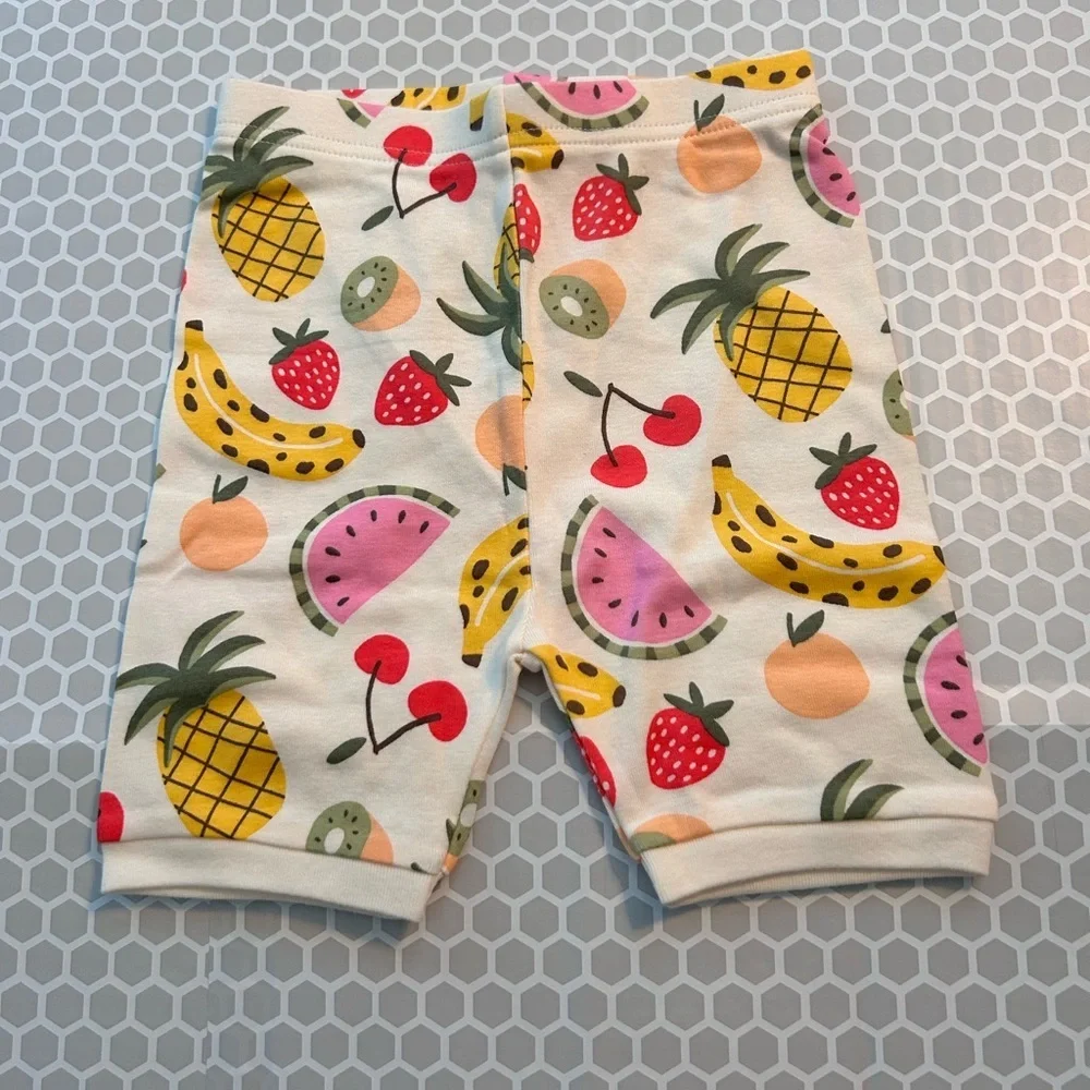 NWT Old Navy Cream Fruit-Print Pajama Set - Kids Short Sleeve & Shorts Size 5T